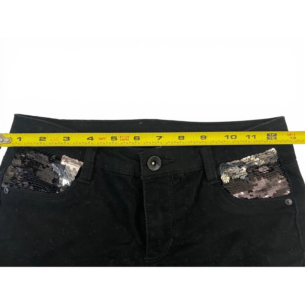 Member's Mark Girls Black Skinny Jeans With Sequined Front Pockets, Size: 10/12 - Picture 5 of 8